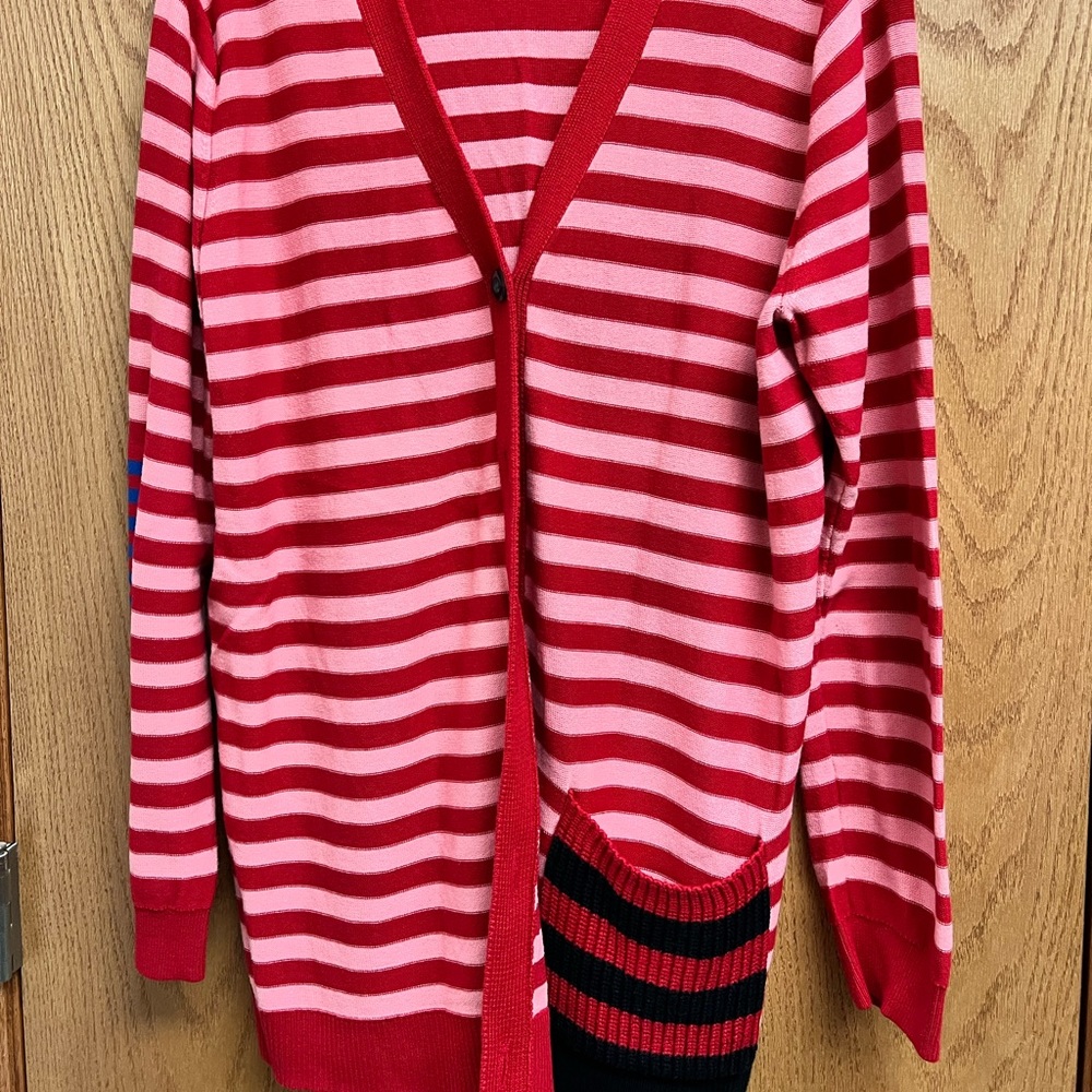 CAbi #5446 Red Striped Picnic Stripe Cardigan